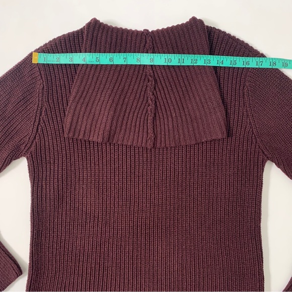 Abercrombie & Fitch Chunky Knit Turtleneck Tunic Sweater in Eggplant - Size M - Picture 6 of 8